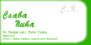 csaba muha business card